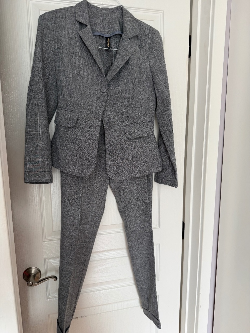 Gray Tailored Pant Suit Set | Made in Ukraine | Modern Slim Fit Blazer + Pants